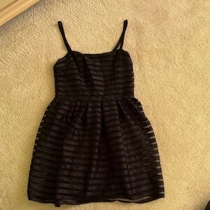 Black striped mini dress
